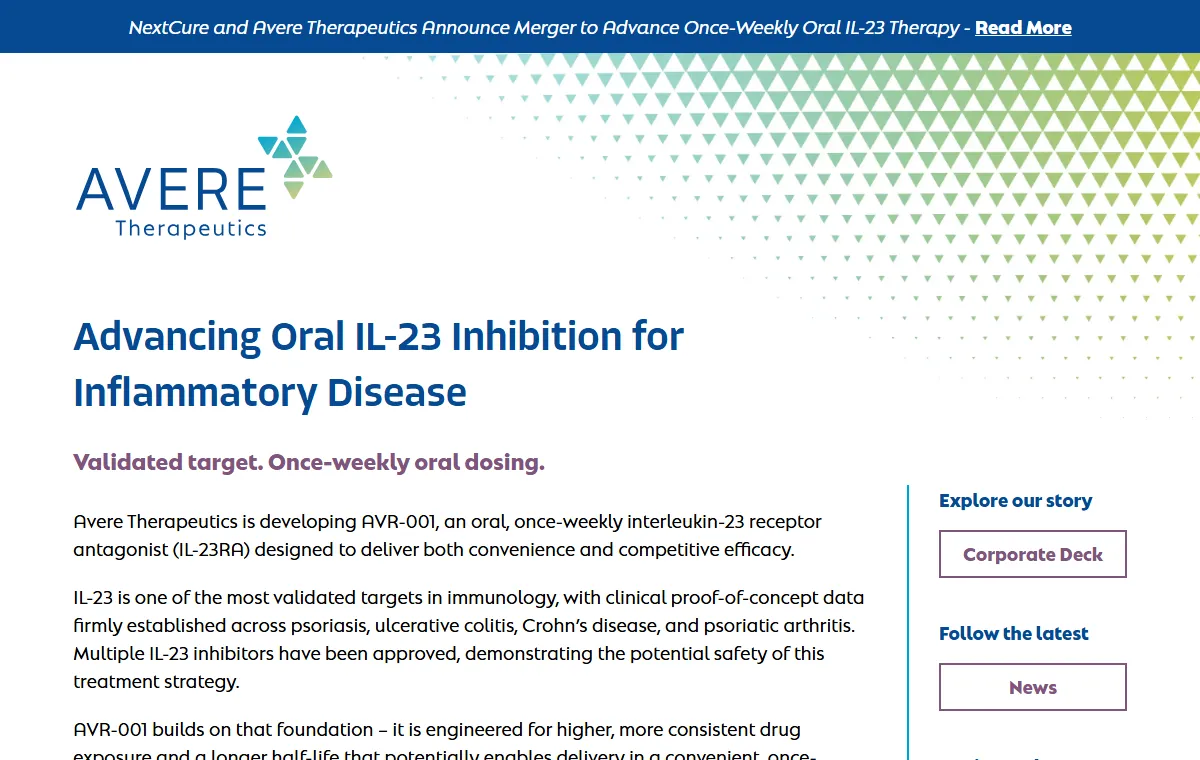 Avere Therapeutics, view 1